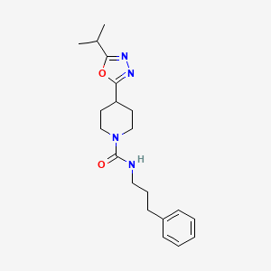 4-(5-isopropyl-1,3,4-oxadiazol-2-yl)-N-(3-phenylpropyl)piperidine-1-carboxamide