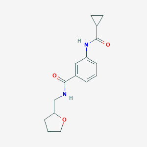 molecular formula C16H20N2O3 B268964 3-[(cyclopropylcarbonyl)amino]-N-(tetrahydro-2-furanylmethyl)benzamide 