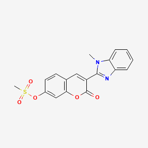molecular formula C18H14N2O5S B2689642 3-(1-methyl-1H-benzo[d]imidazol-2-yl)-2-oxo-2H-chromen-7-yl methanesulfonate CAS No. 299953-18-7