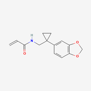 molecular formula C14H15NO3 B2689644 N-[[1-(1,3-Benzodioxol-5-yl)cyclopropyl]methyl]prop-2-enamide CAS No. 2411229-66-6