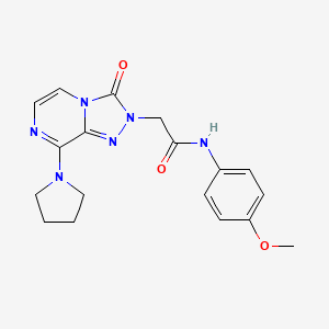 molecular formula C18H20N6O3 B2689650 N-(4-methoxyphenyl)-2-(3-oxo-8-pyrrolidin-1-yl[1,2,4]triazolo[4,3-a]pyrazin-2(3H)-yl)acetamide CAS No. 1251590-45-0