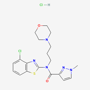molecular formula C19H23Cl2N5O2S B2689659 N-(4-氯苯并[d]噻唑-2-基)-1-甲基-N-(3-吗啉基丙基)-1H-吡唑-3-羧酰胺盐酸盐 CAS No. 1189438-92-3