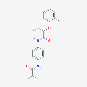 molecular formula C21H26N2O3 B268966 N-[4-(isobutyrylamino)phenyl]-2-(2-methylphenoxy)butanamide 