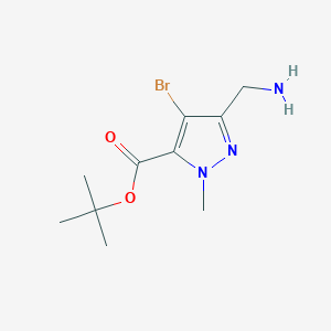 molecular formula C10H16BrN3O2 B2689661 Tert-butyl 5-(aminomethyl)-4-bromo-2-methylpyrazole-3-carboxylate CAS No. 2248299-69-4