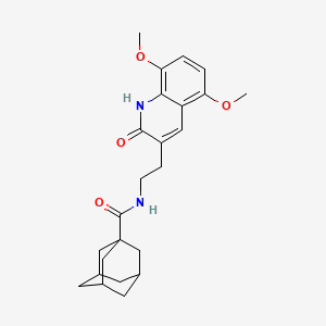molecular formula C24H30N2O4 B2689663 N-[2-(5,8-二甲氧基-2-氧代-1H-喹啉-3-基)乙基]金刚烷-1-羧酰胺 CAS No. 851404-14-3