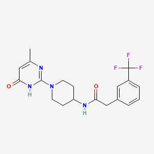molecular formula C19H21F3N4O2 B2689666 N-(1-(4-methyl-6-oxo-1,6-dihydropyrimidin-2-yl)piperidin-4-yl)-2-(3-(trifluoromethyl)phenyl)acetamide CAS No. 1903048-24-7