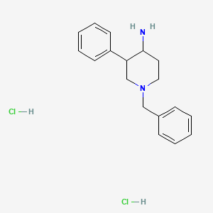 molecular formula C18H24Cl2N2 B2689669 1-Benzyl-3-phenylpiperidin-4-amine;dihydrochloride CAS No. 2176-71-8