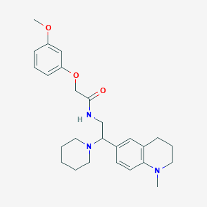 2-(3-methoxyphenoxy)-N-(2-(1-methyl-1,2,3,4-tetrahydroquinolin-6-yl)-2-(piperidin-1-yl)ethyl)acetamide