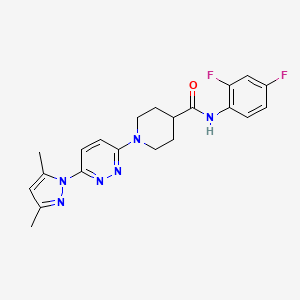 molecular formula C21H22F2N6O B2689687 N-(2,4-difluorophenyl)-1-(6-(3,5-dimethyl-1H-pyrazol-1-yl)pyridazin-3-yl)piperidine-4-carboxamide CAS No. 1351658-43-9