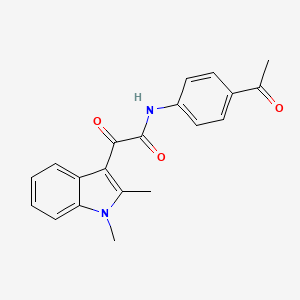 molecular formula C20H18N2O3 B2689692 N-(4-乙酰基苯基)-2-(1,2-二甲基-1H-吲哚-3-基)-2-氧代乙酰胺 CAS No. 862831-57-0
