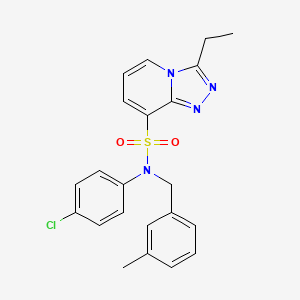 molecular formula C22H21ClN4O2S B2689696 N-(4-chlorophenyl)-3-ethyl-N-(3-methylbenzyl)[1,2,4]triazolo[4,3-a]pyridine-8-sulfonamide CAS No. 1251606-22-0