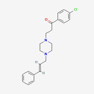 molecular formula C22H25ClN2O B2689701 1-(4-Chlorophenyl)-3-[4-(3-phenyl-2-propenyl)piperazino]-1-propanone CAS No. 113612-10-5