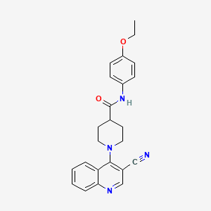 molecular formula C24H24N4O2 B2689707 1-(3-氰基喹啉-4-基)-N-(4-乙氧基苯基)哌啶-4-甲酰胺 CAS No. 1207056-46-9
