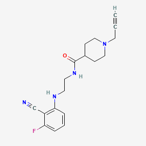 molecular formula C18H21FN4O B2689708 N-{2-[(2-cyano-3-fluorophenyl)amino]ethyl}-1-(prop-2-yn-1-yl)piperidine-4-carboxamide CAS No. 1280986-78-8