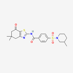molecular formula C22H27N3O4S2 B2689718 N-(5,5-dimethyl-7-oxo-4,5,6,7-tetrahydrobenzo[d]thiazol-2-yl)-4-((3-methylpiperidin-1-yl)sulfonyl)benzamide CAS No. 683260-22-2