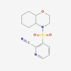 molecular formula C14H17N3O3S B2689719 3-(octahydro-2H-1,4-benzoxazine-4-sulfonyl)pyridine-2-carbonitrile CAS No. 1825662-24-5