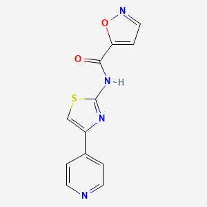 molecular formula C12H8N4O2S B2689722 N-(4-(吡啶-4-基)噻唑-2-基)异噁唑-5-甲酰胺 CAS No. 941913-78-6