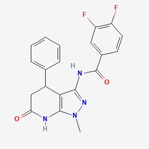 molecular formula C20H16F2N4O2 B2689727 3,4-二氟-N-(1-甲基-6-氧代-4-苯基-4,5,6,7-四氢-1H-吡唑并[3,4-b]吡啶-3-基)苯甲酰胺 CAS No. 1172428-77-1