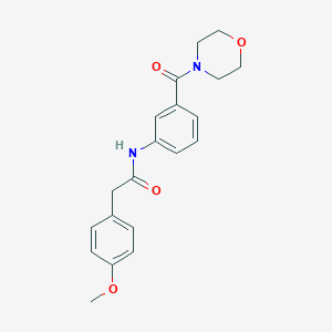 molecular formula C20H22N2O4 B268974 2-(4-methoxyphenyl)-N-[3-(morpholin-4-ylcarbonyl)phenyl]acetamide 