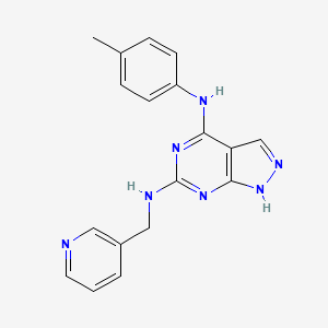 molecular formula C18H17N7 B2689741 N6-(吡啶-3-基甲基)-N4-(对甲苯基)-1H-吡唑并[3,4-d]嘧啶-4,6-二胺 CAS No. 1105252-62-7