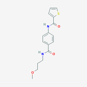 molecular formula C16H18N2O3S B268976 N-(4-{[(3-methoxypropyl)amino]carbonyl}phenyl)-2-thiophenecarboxamide 