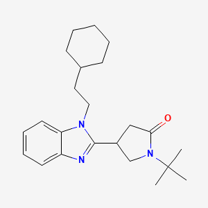 molecular formula C23H33N3O B2689760 1-(tert-butyl)-4-(1-(2-cyclohexylethyl)-1H-benzo[d]imidazol-2-yl)pyrrolidin-2-one CAS No. 878693-79-9
