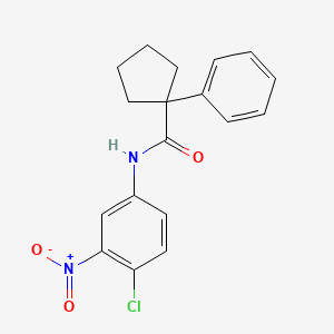 molecular formula C18H17ClN2O3 B2689765 N-(4-Chloro-3-nitrophenyl)(phenylcyclopentyl)formamide CAS No. 1024436-79-0