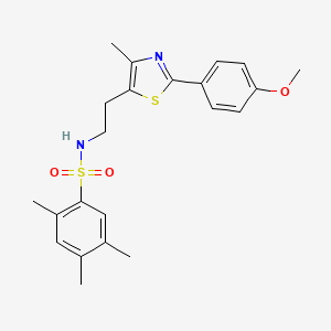 molecular formula C22H26N2O3S2 B2689769 N-(2-(2-(4-methoxyphenyl)-4-methylthiazol-5-yl)ethyl)-2,4,5-trimethylbenzenesulfonamide CAS No. 873010-10-7