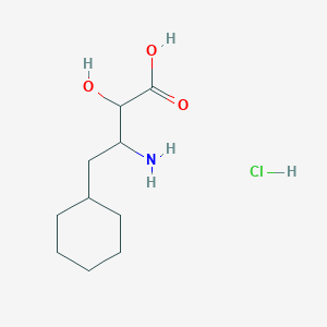 molecular formula C10H20ClNO3 B2689772 3-Amino-4-cyclohexyl-2-hydroxybutanoic acid hydrochloride CAS No. 113785-82-3