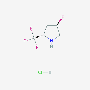 molecular formula C5H8ClF4N B2689773 (2S,4R)-4-Fluoro-2-(trifluoromethyl)pyrrolidine hydrochloride CAS No. 2193051-94-2