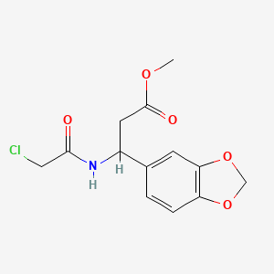 molecular formula C13H14ClNO5 B2689774 甲酸3-(1,3-苯并二氧杂环戊-5-基)-3-[(2-氯乙酰)氨基]丙酸酯 CAS No. 866136-98-3