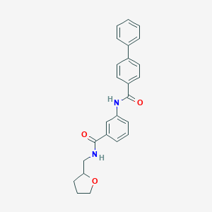 molecular formula C25H24N2O3 B268978 N-{3-[(tetrahydrofuran-2-ylmethyl)carbamoyl]phenyl}biphenyl-4-carboxamide 