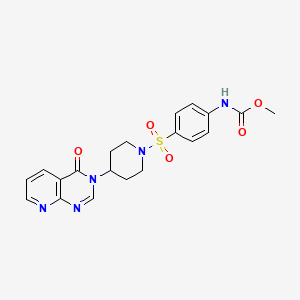 molecular formula C20H21N5O5S B2689781 methyl (4-((4-(4-oxopyrido[2,3-d]pyrimidin-3(4H)-yl)piperidin-1-yl)sulfonyl)phenyl)carbamate CAS No. 2034425-20-0