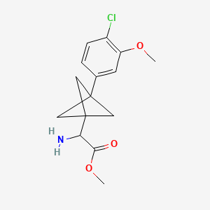 molecular formula C15H18ClNO3 B2689794 Methyl 2-amino-2-[3-(4-chloro-3-methoxyphenyl)-1-bicyclo[1.1.1]pentanyl]acetate CAS No. 2287265-41-0