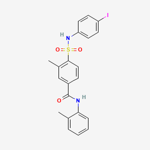 molecular formula C21H19IN2O3S B2689800 4-[(4-iodophenyl)sulfamoyl]-3-methyl-N-(2-methylphenyl)benzamide CAS No. 312756-69-7