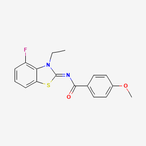 molecular formula C17H15FN2O2S B2689801 N-(3-ethyl-4-fluoro-1,3-benzothiazol-2-ylidene)-4-methoxybenzamide CAS No. 868371-22-6