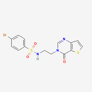 molecular formula C14H12BrN3O3S2 B2689808 4-bromo-N-(2-(4-oxothieno[3,2-d]pyrimidin-3(4H)-yl)ethyl)benzenesulfonamide CAS No. 1903877-06-4