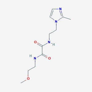 molecular formula C11H18N4O3 B2689810 N1-(2-methoxyethyl)-N2-(2-(2-methyl-1H-imidazol-1-yl)ethyl)oxalamide CAS No. 1211030-67-9