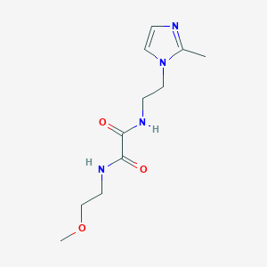 molecular formula C11H18N4O3 B2689810 N1-(2-甲氧基乙基)-N2-(2-(2-甲基-1H-咪唑-1-基)乙基)草酰胺 CAS No. 1211030-67-9