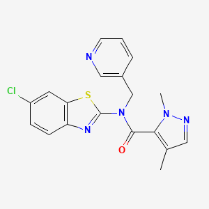 N-(6-chlorobenzo[d]thiazol-2-yl)-1,4-dimethyl-N-(pyridin-3-ylmethyl)-1H-pyrazole-5-carboxamide