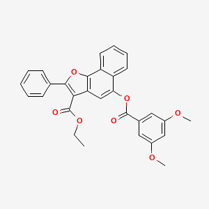 molecular formula C30H24O7 B2689816 Ethyl 5-((3,5-dimethoxybenzoyl)oxy)-2-phenylnaphtho[1,2-b]furan-3-carboxylate CAS No. 312917-99-0