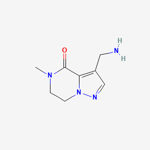 molecular formula C8H12N4O B2689818 3-(氨甲基)-5-甲基-6,7-二氢吡唑并[1,5-a]嘧啶-4-酮 CAS No. 2309457-51-8