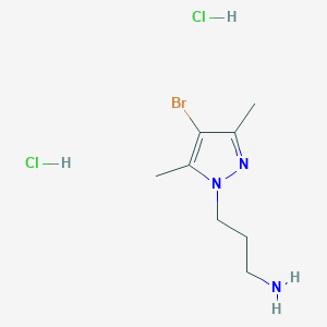 3-(4-Bromo-3,5-dimethylpyrazol-1-yl)propan-1-amine;dihydrochloride