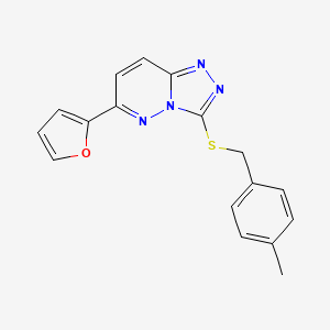molecular formula C17H14N4OS B2689825 6-(Furan-2-yl)-3-((4-methylbenzyl)thio)-[1,2,4]triazolo[4,3-b]pyridazine CAS No. 894066-50-3