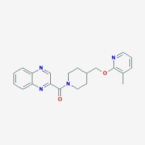molecular formula C21H22N4O2 B2689830 2-(4-{[(3-甲基吡啶-2-基)氧基]甲基}哌啶-1-甲酰)喹喔啉 CAS No. 2200212-21-9