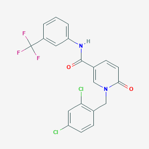 molecular formula C20H13Cl2F3N2O2 B2689833 1-[(2,4-二氯苯基)甲基]-6-氧代-N-[3-(三氟甲基)苯基]吡啶-3-甲酰胺 CAS No. 242797-39-3