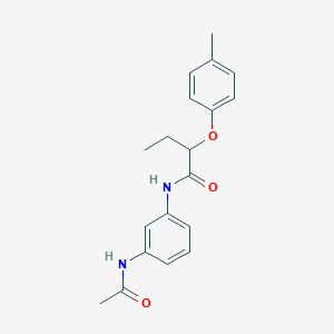 molecular formula C19H22N2O3 B268984 N-[3-(acetylamino)phenyl]-2-(4-methylphenoxy)butanamide 