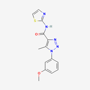 molecular formula C14H13N5O2S B2689840 1-(3-甲氧基苯基)-5-甲基-N-(噻唑-2-基)-1H-1,2,3-三唑-4-甲酰胺 CAS No. 923202-10-2