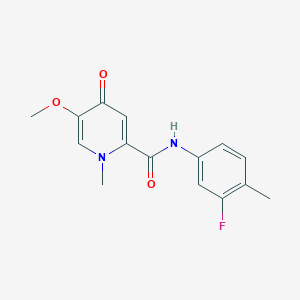 molecular formula C15H15FN2O3 B2689843 N-(3-氟-4-甲基苯基)-5-甲氧基-1-甲基-4-氧代-1,4-二氢吡啶-2-甲酰胺 CAS No. 1105250-16-5