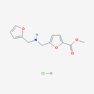 molecular formula C12H14ClNO4 B2689845 甲基-5-([(2-呋喃甲基)氨基]甲基)-2-呋喃酸盐 CAS No. 1177296-71-7